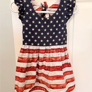 Patriotic Stars and Stripes Kids Dress